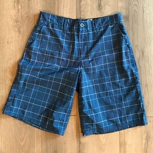 Blue Plaid Mens Golf Swim Shorts Light Blue 30